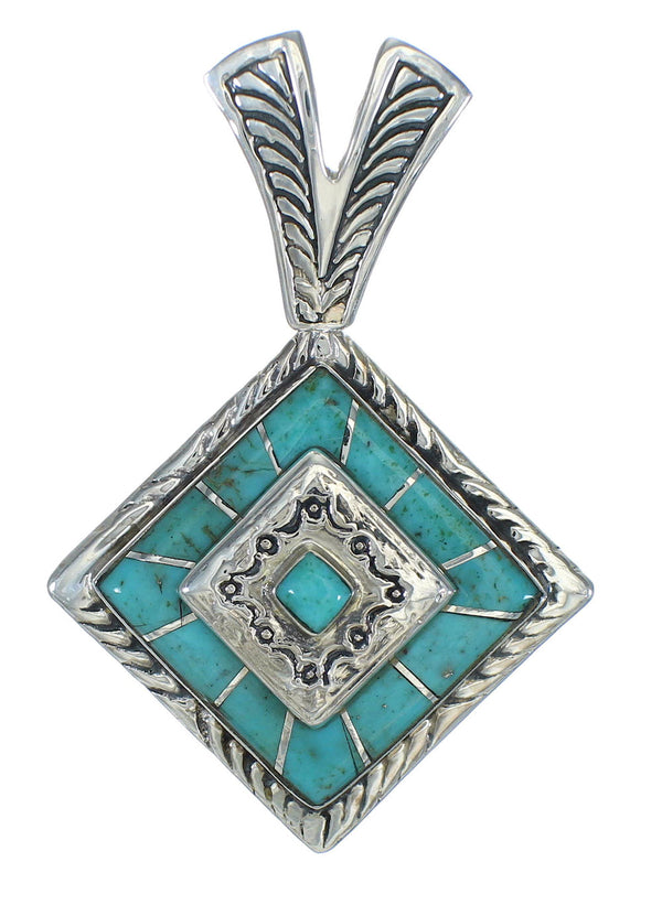 Turquoise And Sterling Silver Southwest Pendant WX63495